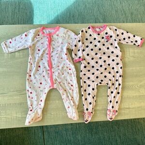 Set of (2) Marc Jacobs designer baby girl onesie pajamas | 6 month old
